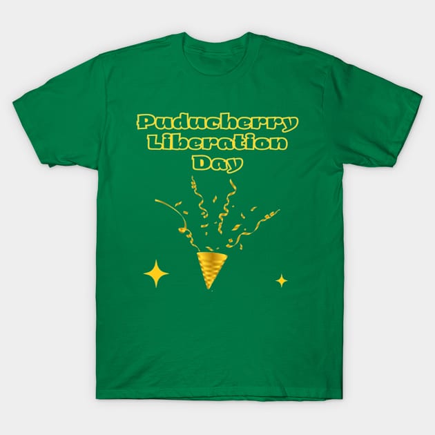 Indian Festivals - Puducherry Liberation Day T-Shirt by Bharat Parv